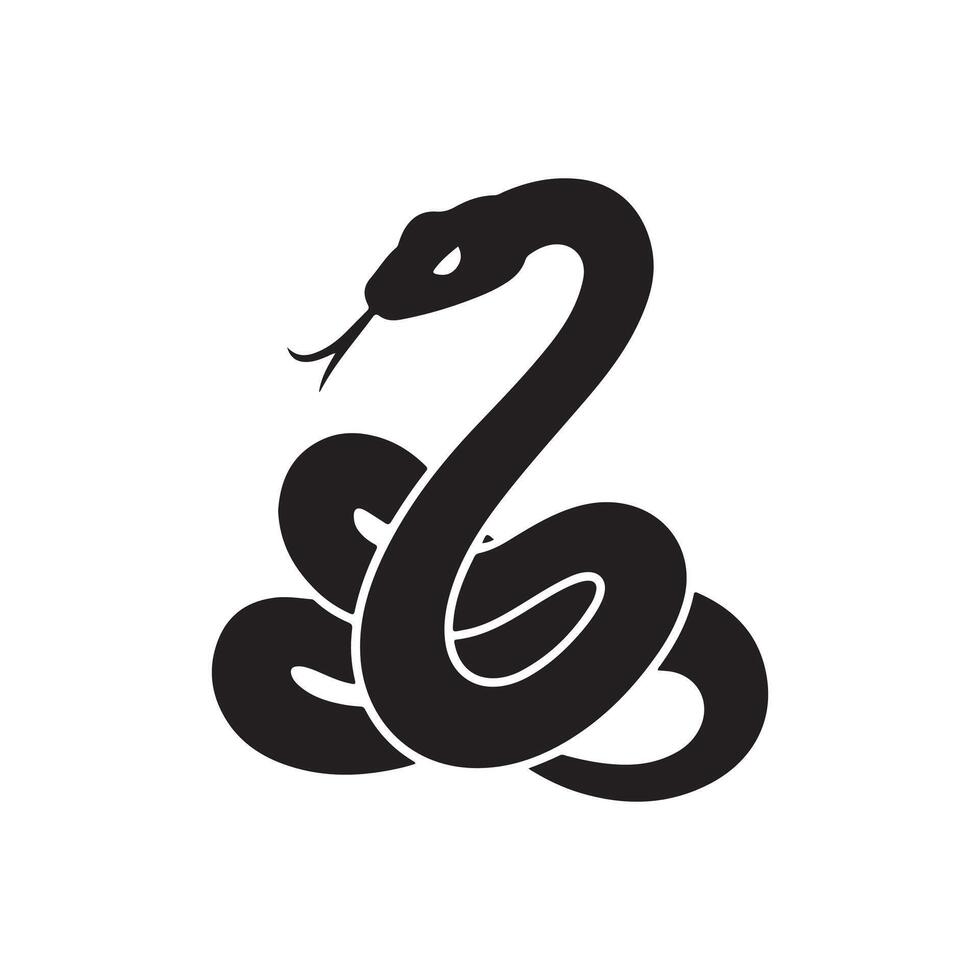 A black and white snake logo on a white background vector