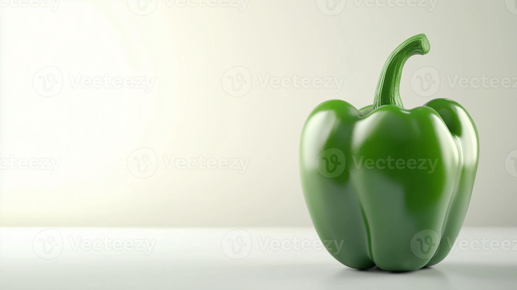Green bell pepper seasoning vegetable for cooking copy space background photo
