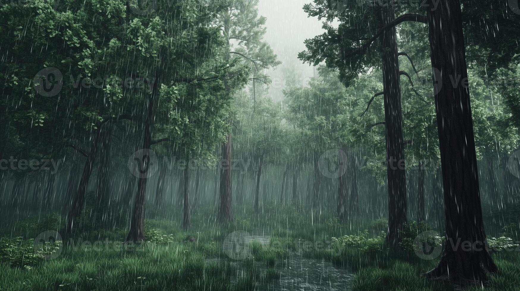 Pine forest darkness cloudy and rainstorm nature environment season photo