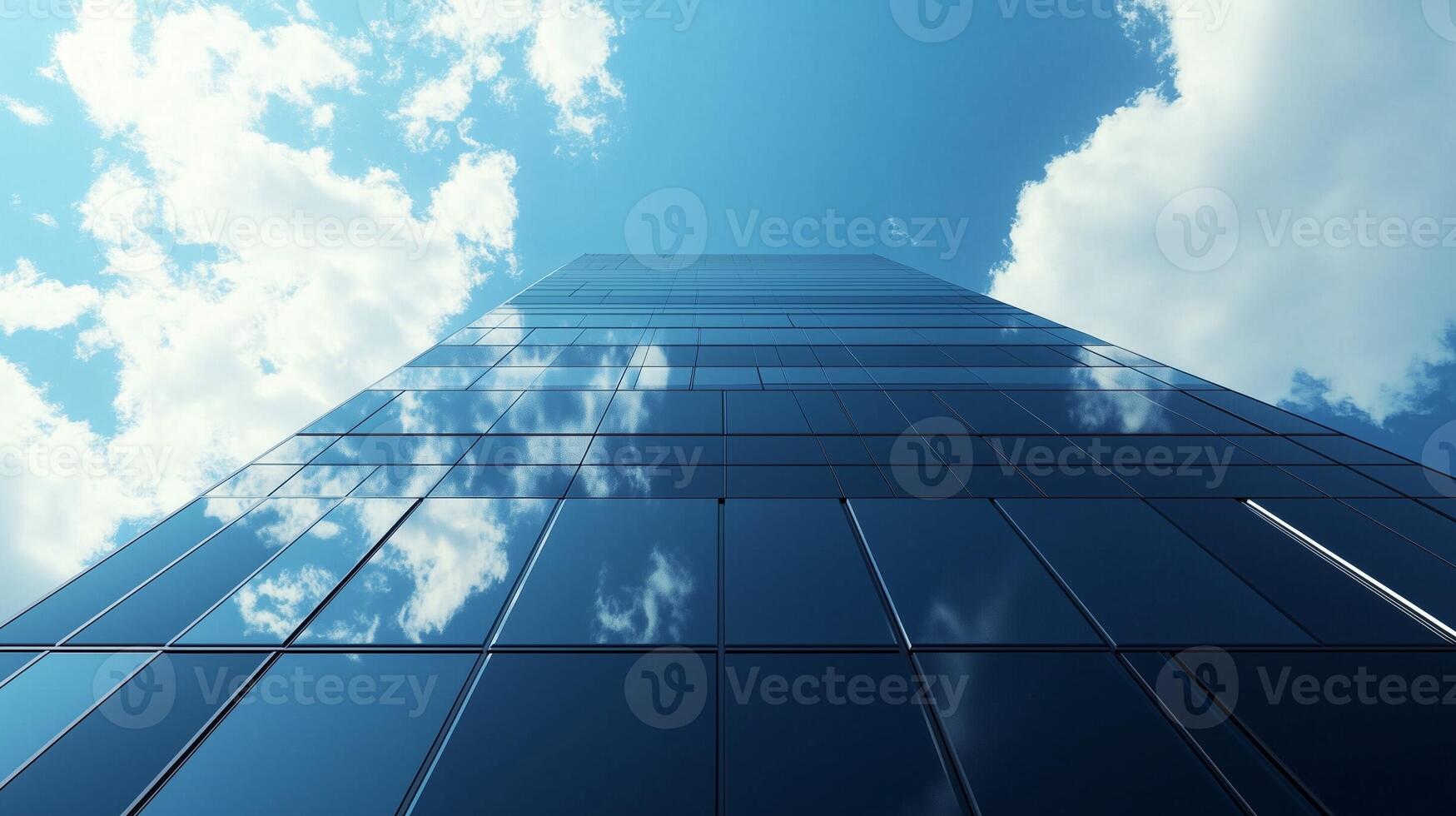 Wall of the building modern architecture futuristic structure with blue sky photo