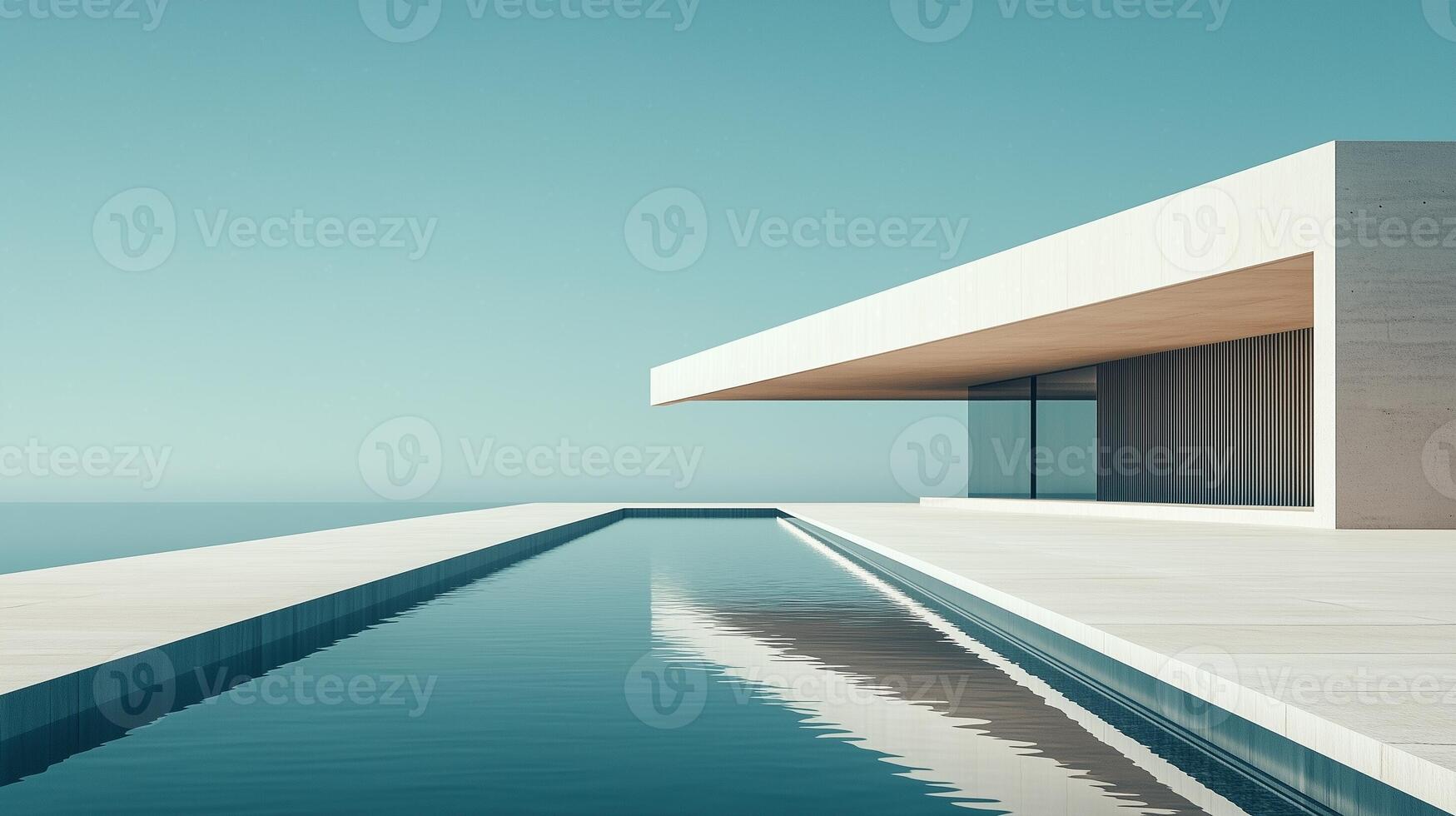 White modern contemporary architecture minimalist geometric construction building photo