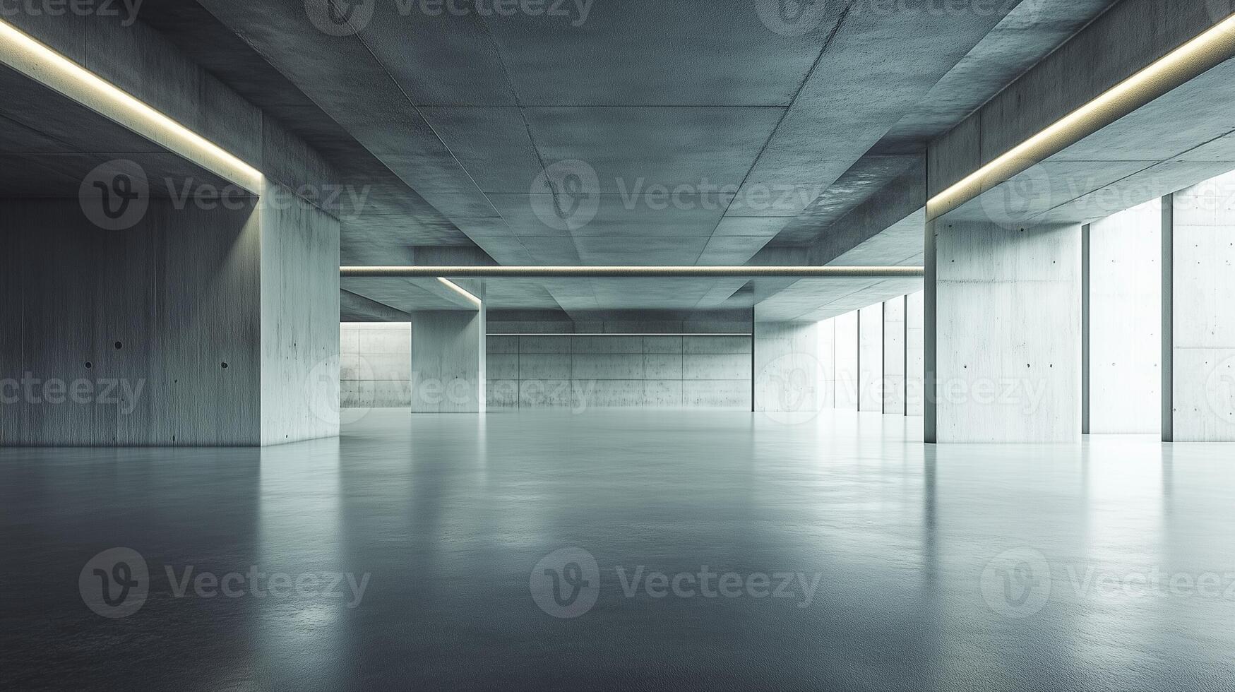 Architecture grey cement concrete high wall exterior modern building with blue sky photo