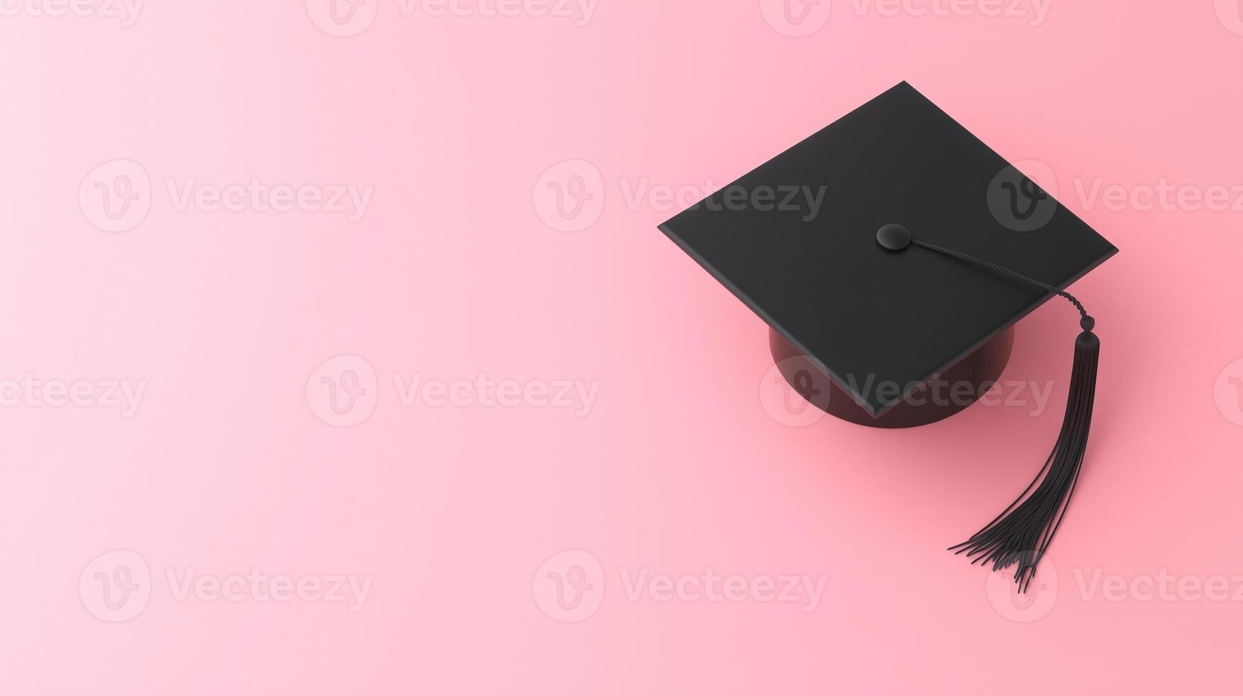Graduation hat for knowledge achievement intelligence celebration copy space background photo