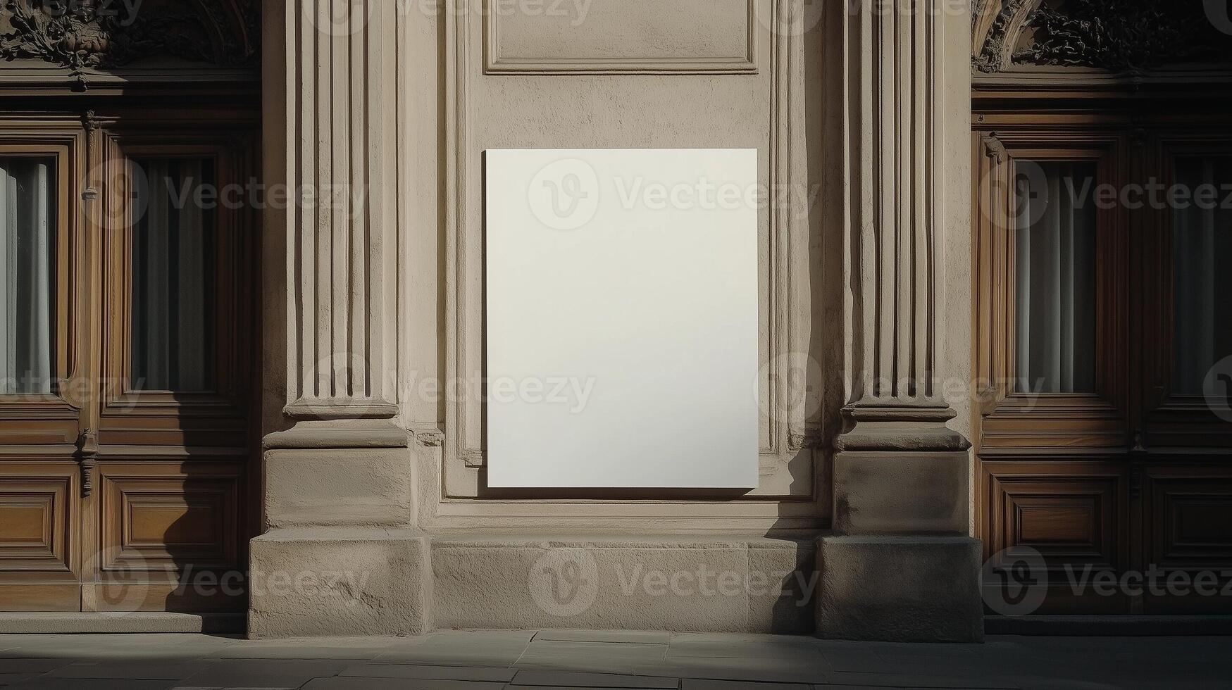 White mockup board street advertising business information in road city photo