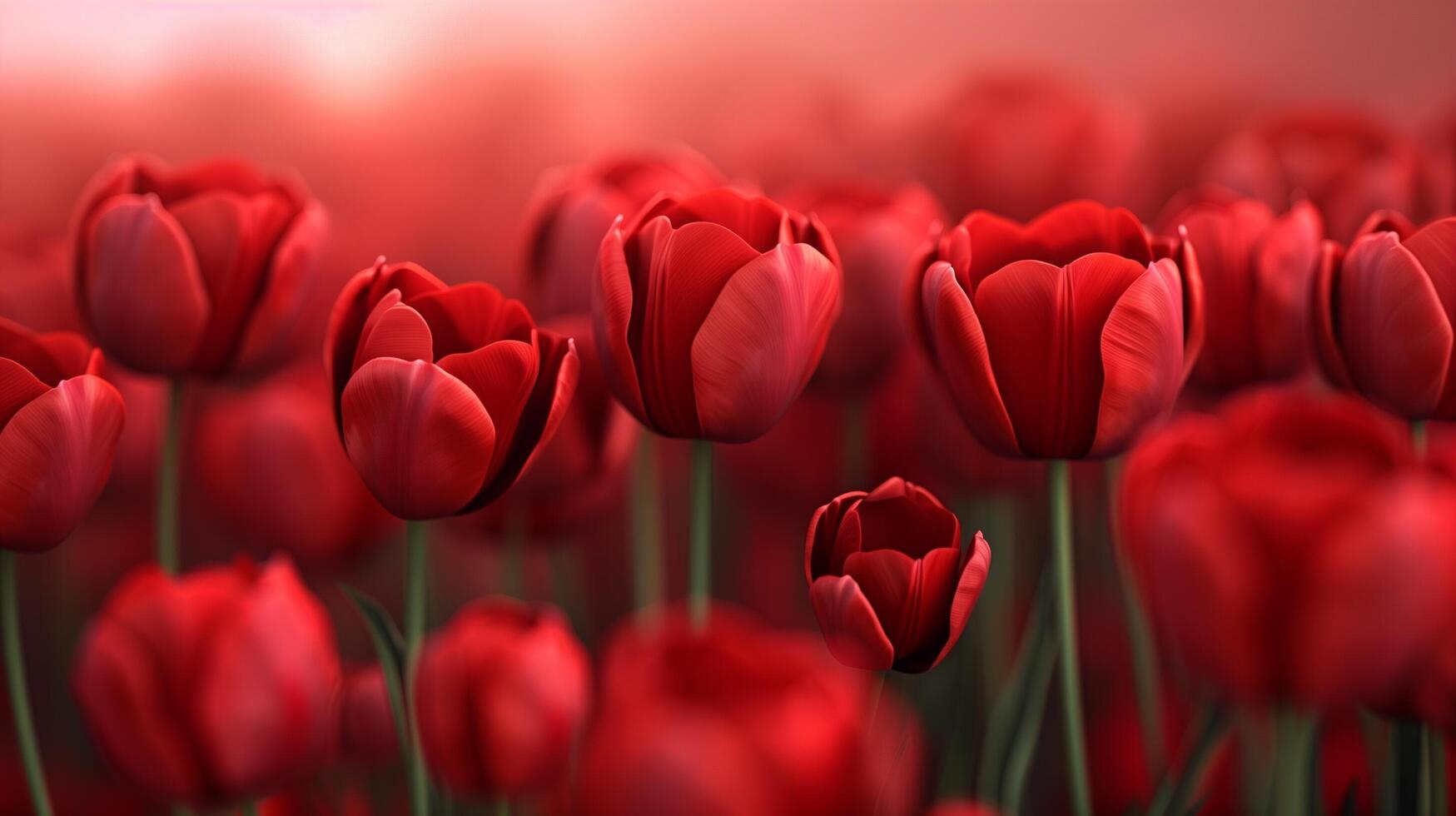 Stunning vibrant red tulip flower blossoming botanical natural environment photo