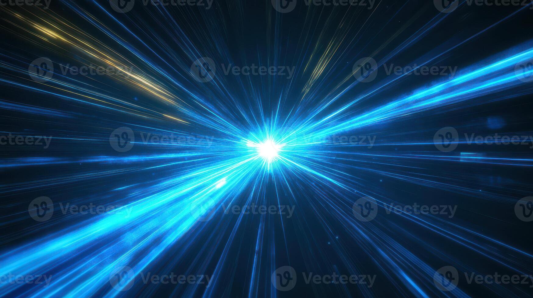 Blue light rays are shining in the dark photo