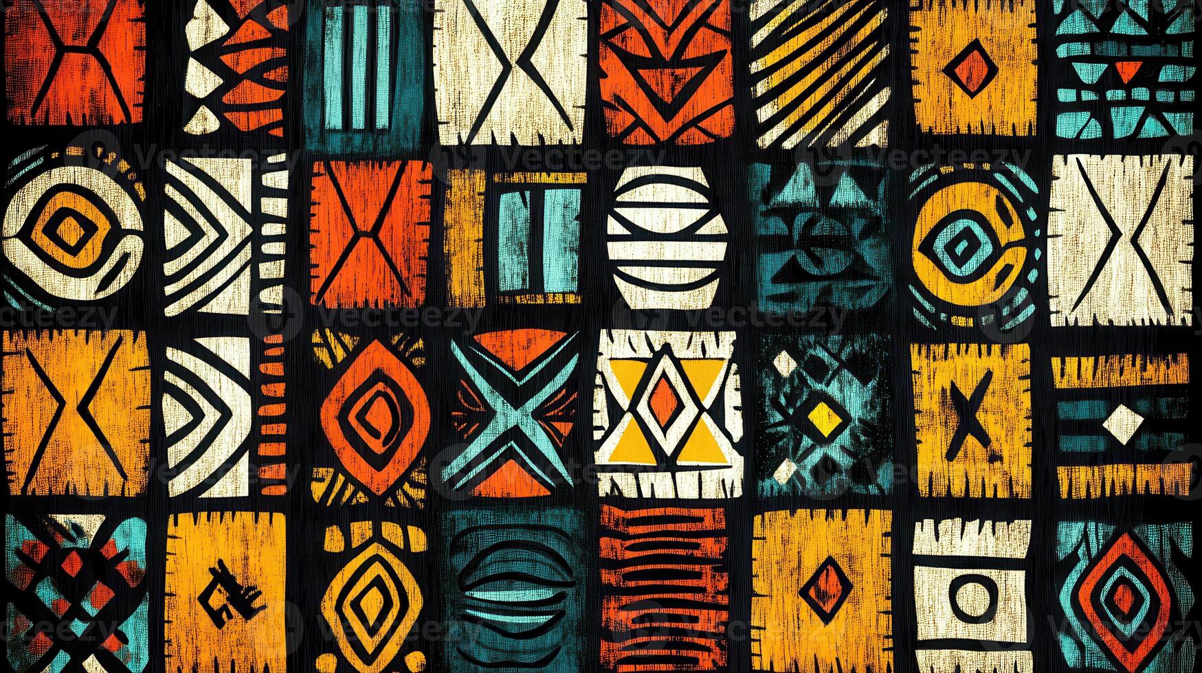 A colorful african pattern with many different designs photo