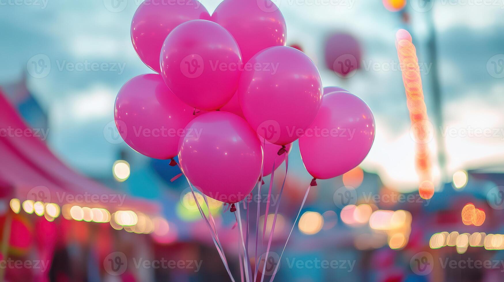 Pink balloons in a carnival photo