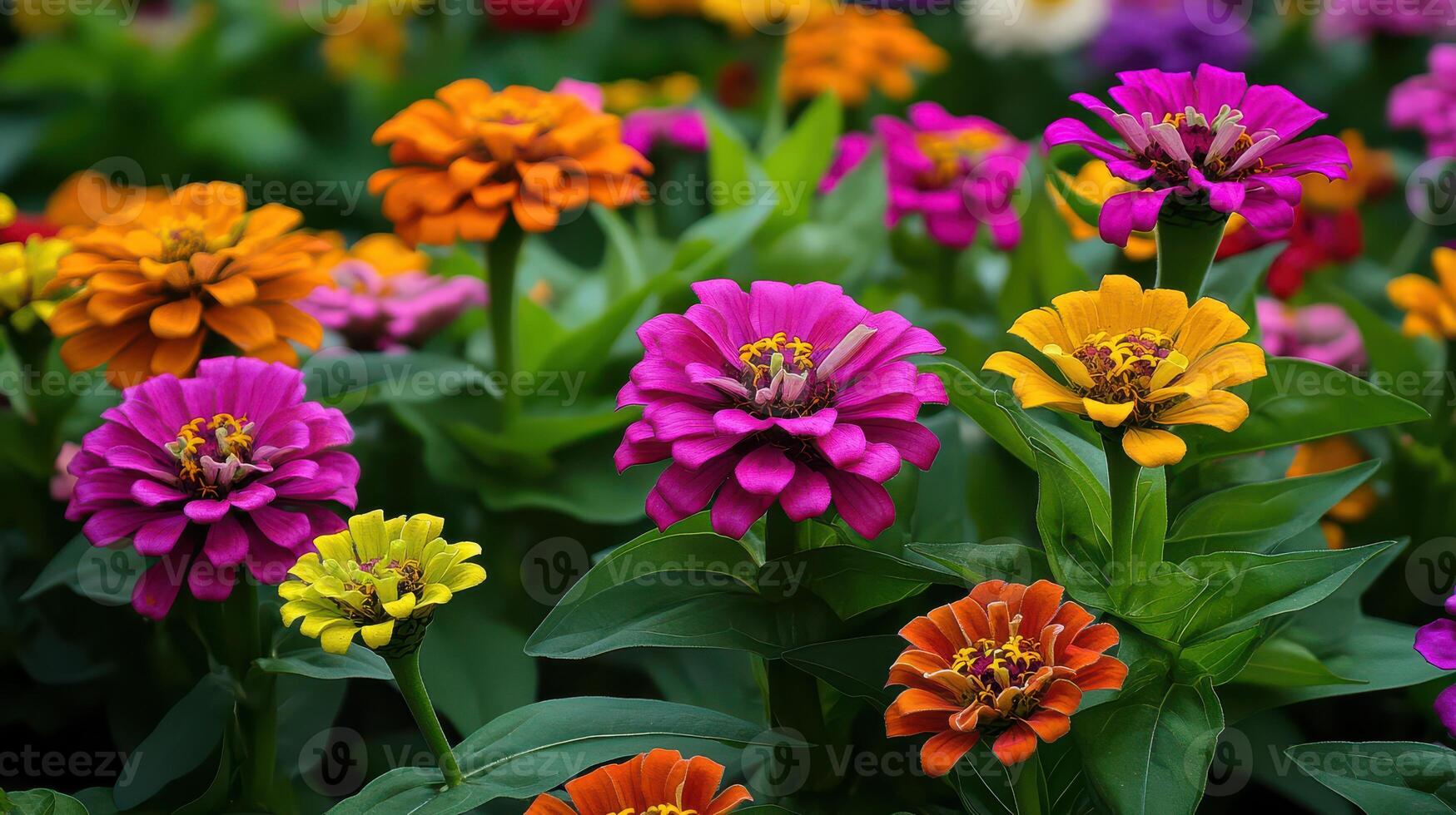 A bunch of colorful flowers in a field photo