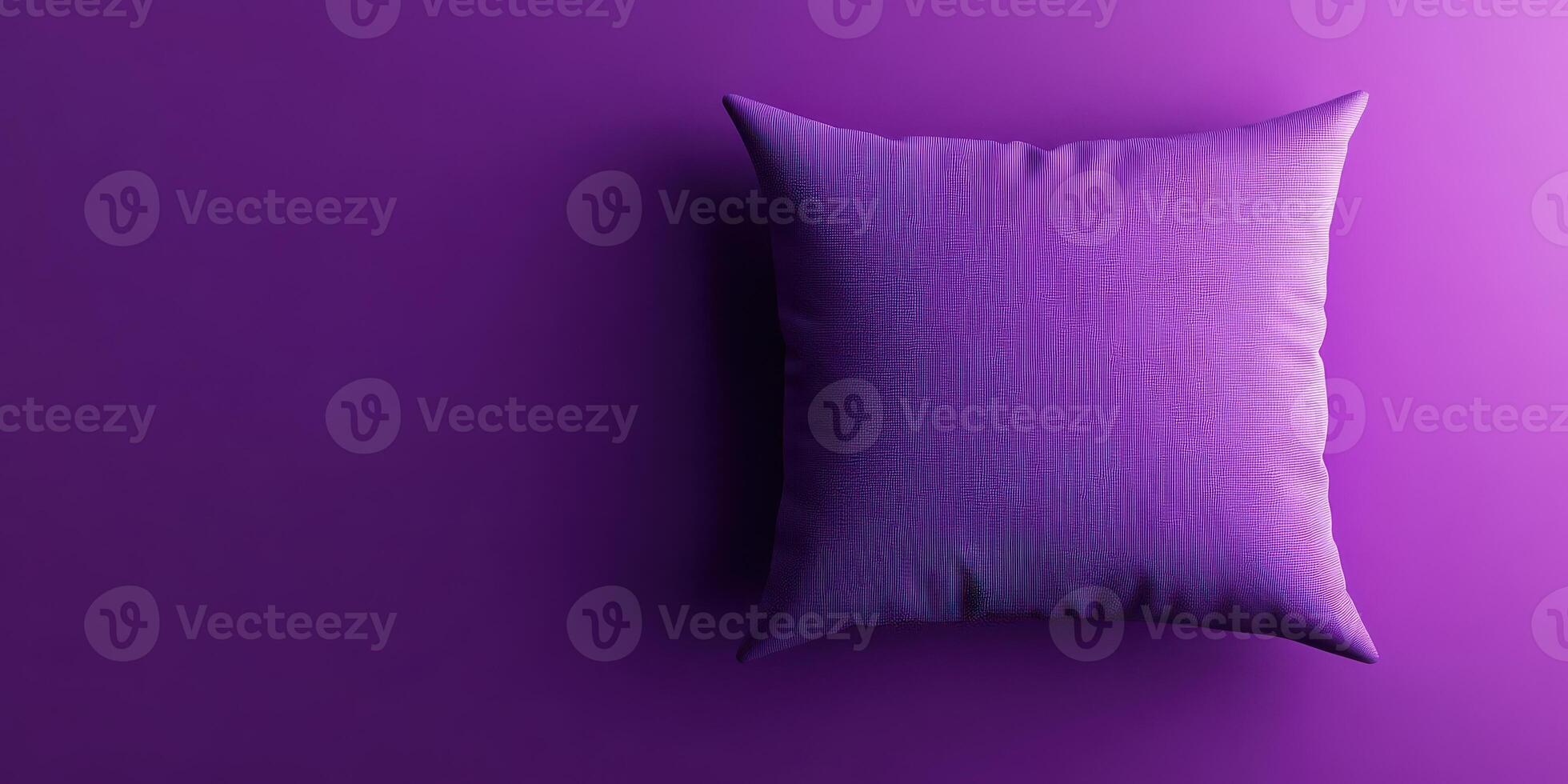 Purple pillow on a purple background photo