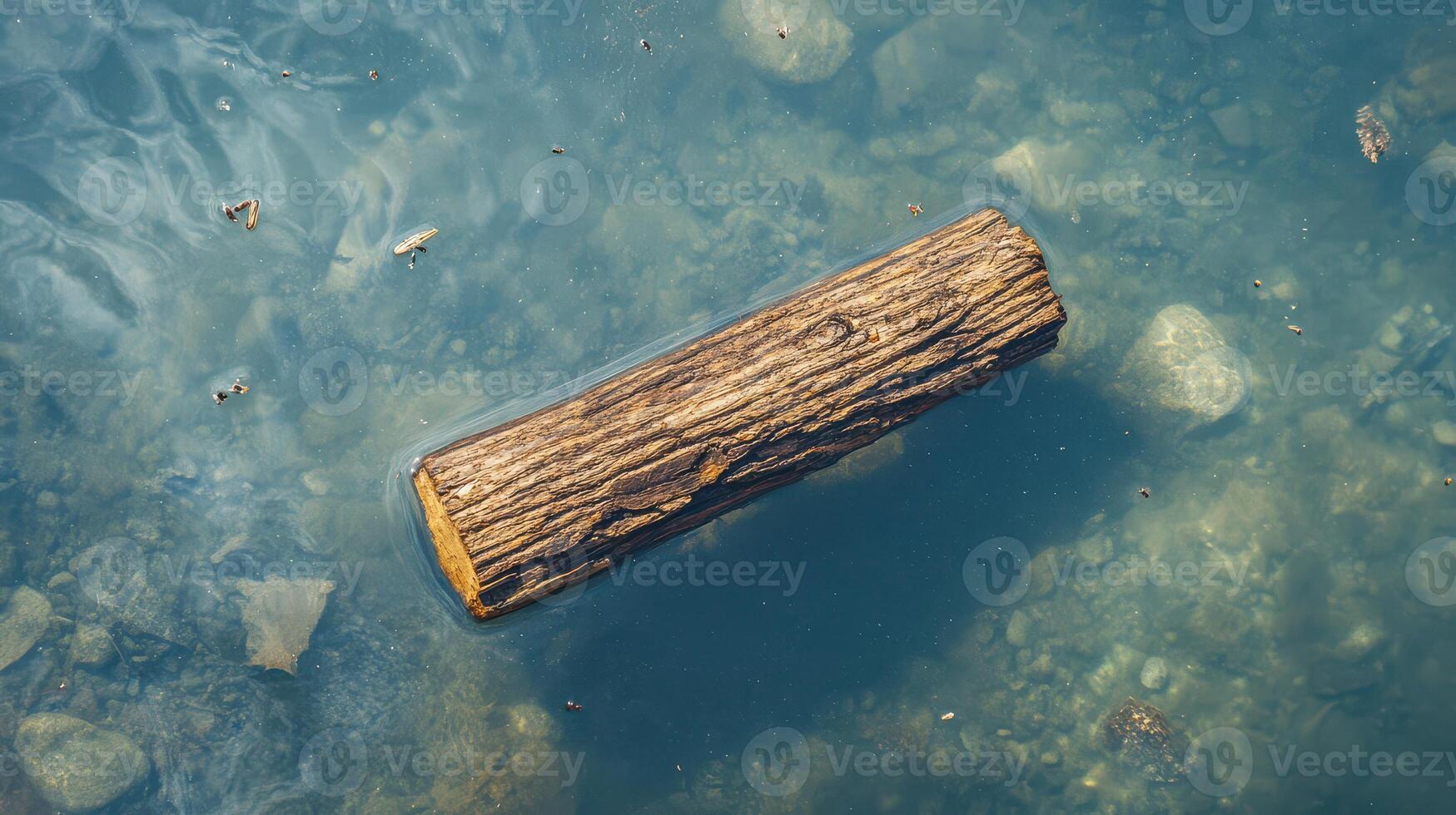 A log floating in the water photo