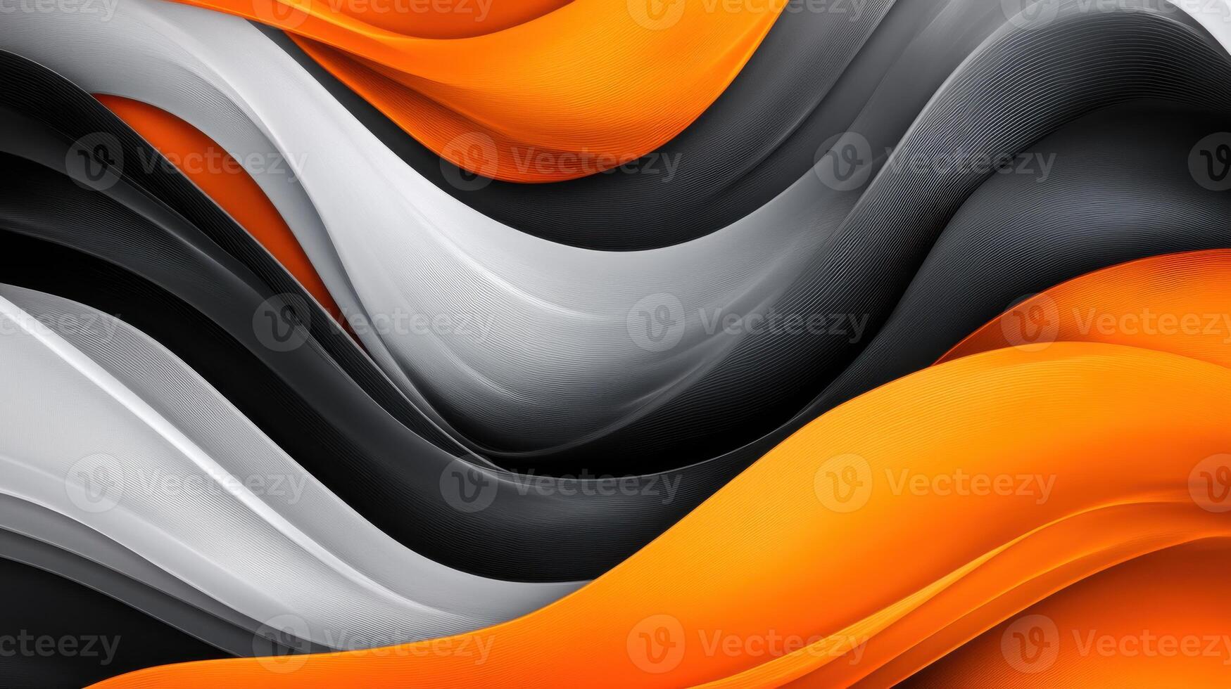 An abstract background with orange, black and white waves photo