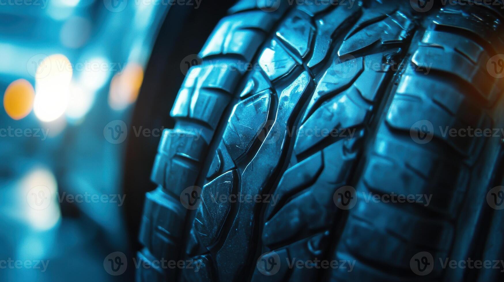 Close up of a car tire with a blurred background photo