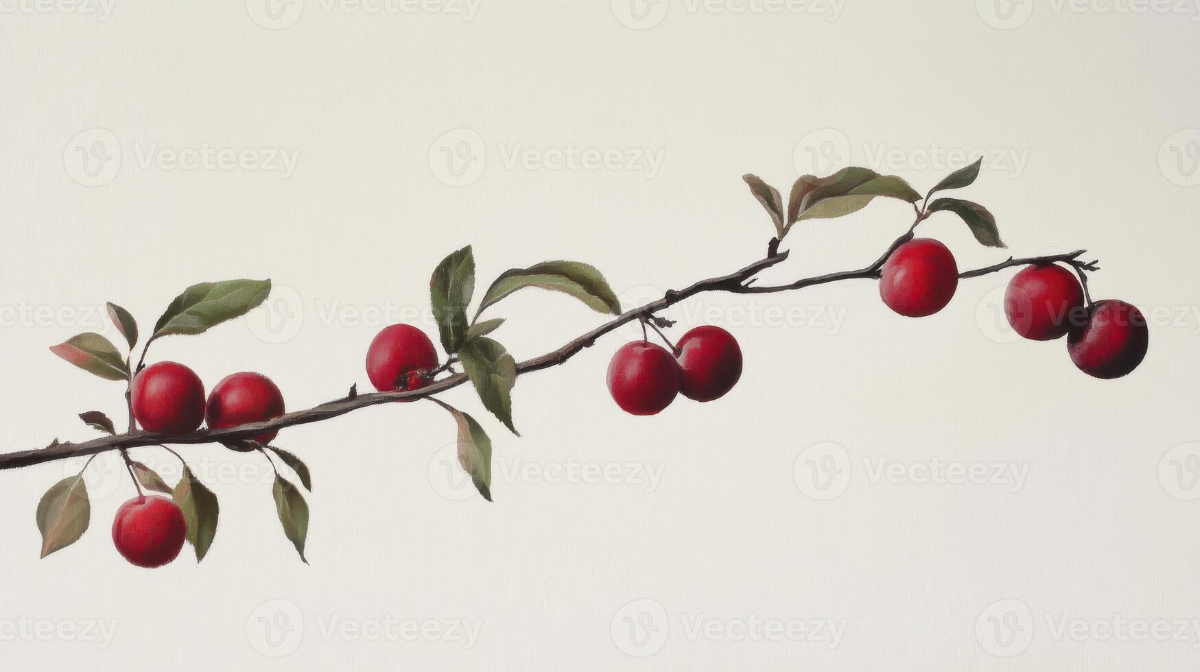 A branch with red berries on it photo