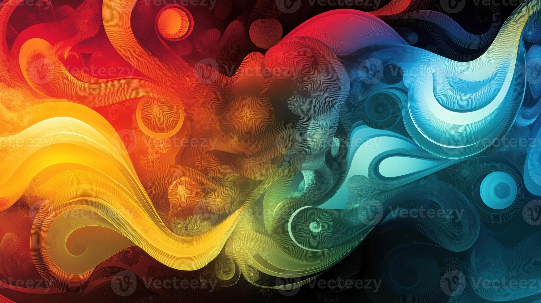 Colorful abstract art with swirls and colors photo