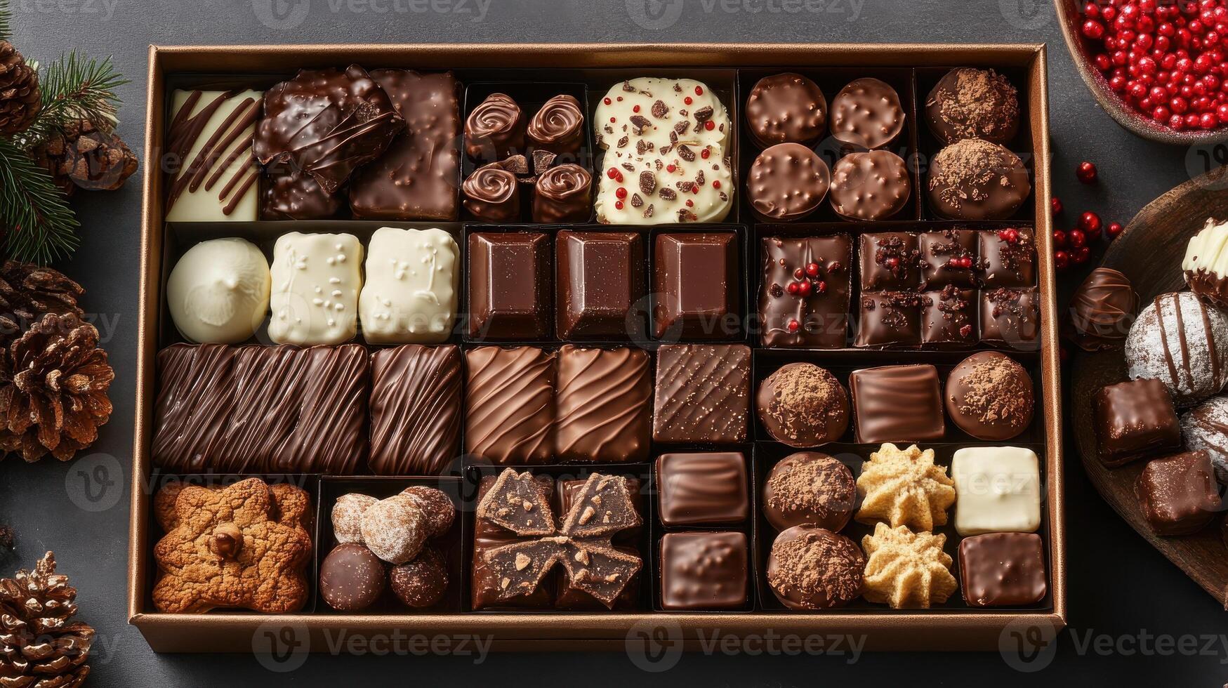 A box of chocolates and other assorted chocolates photo
