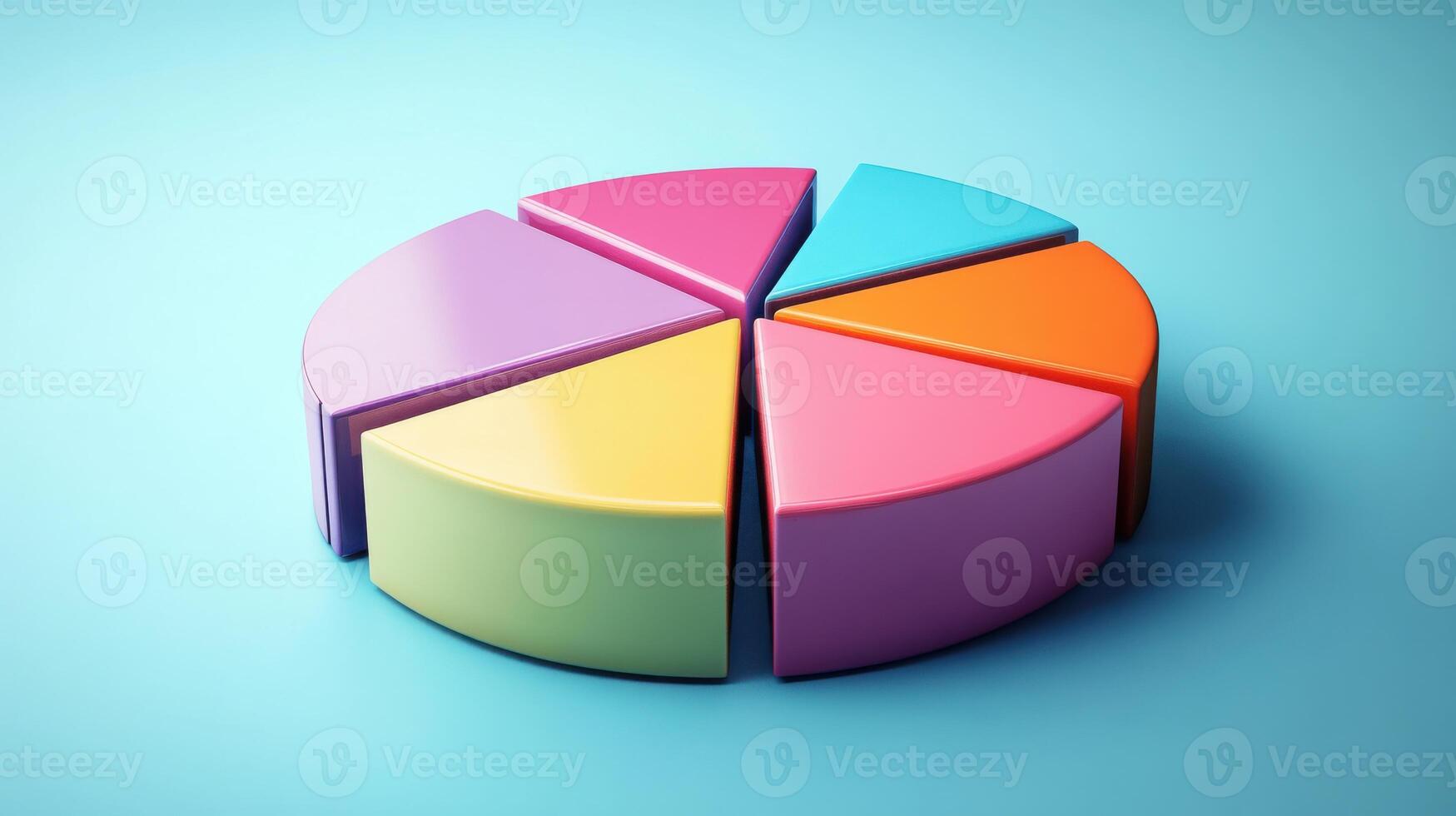 A colorful pie chart on a blue background photo
