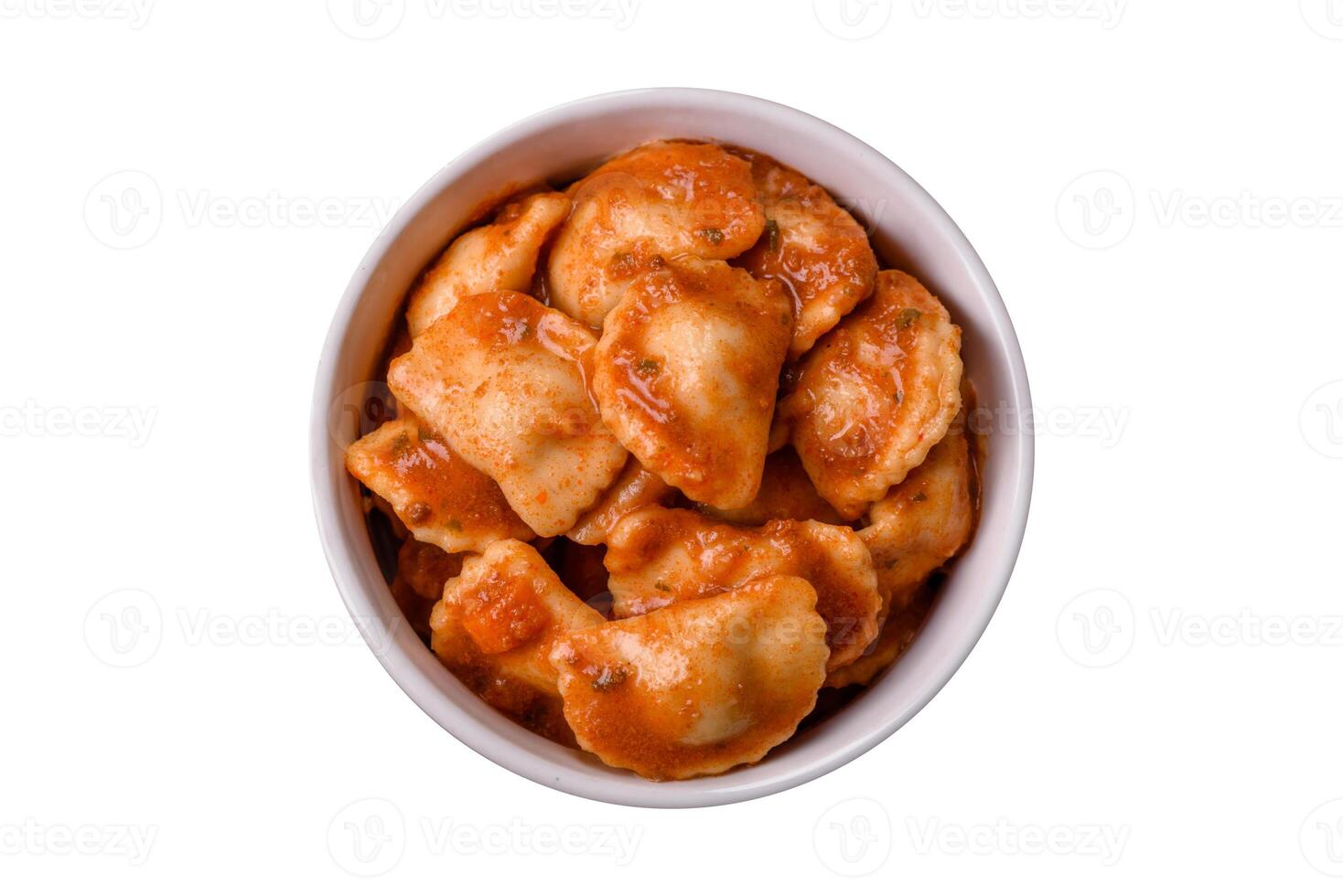 Ravioli with meat or vegetarian with ricotta, salt and spices photo