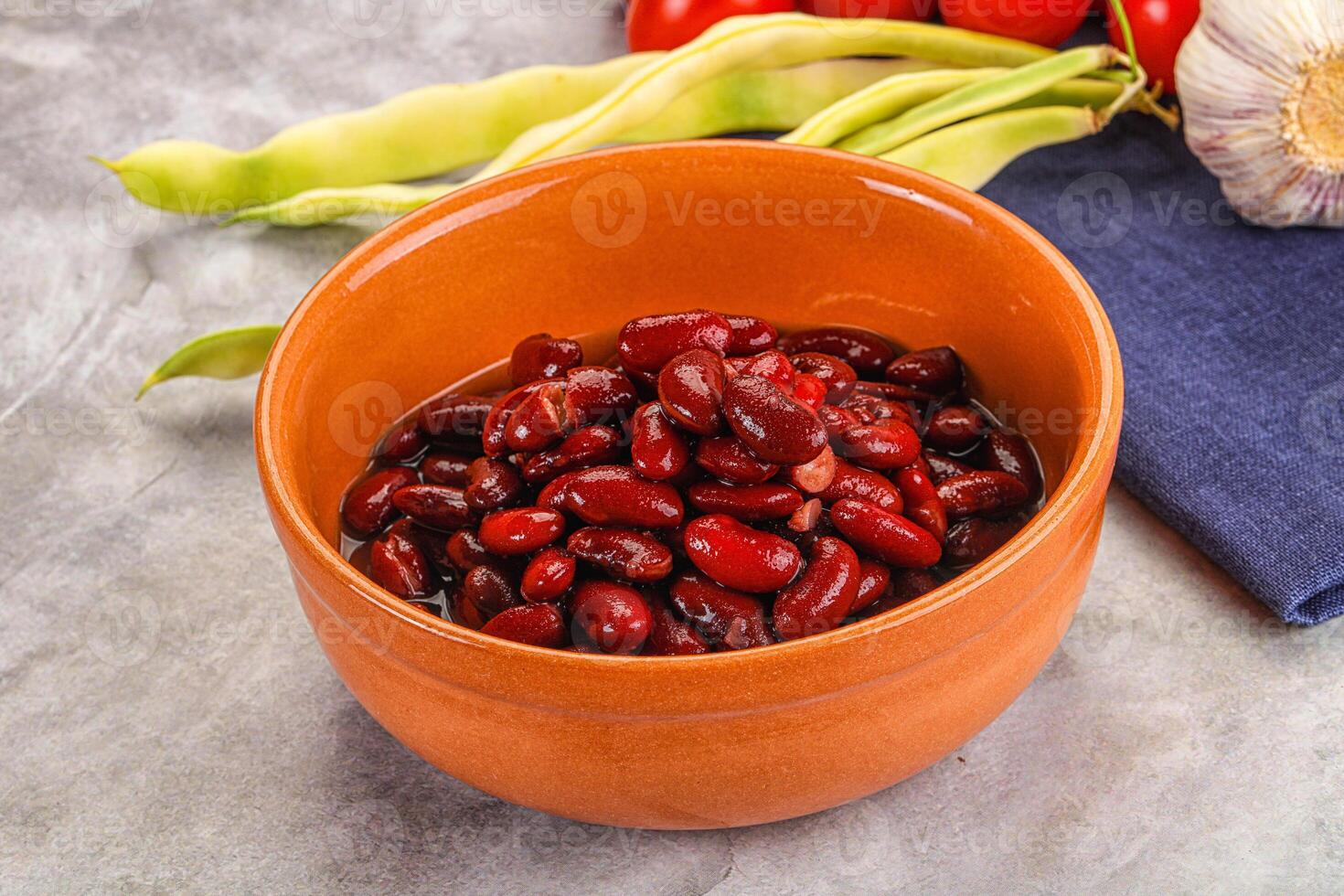 Canned red bean in the bowl photo