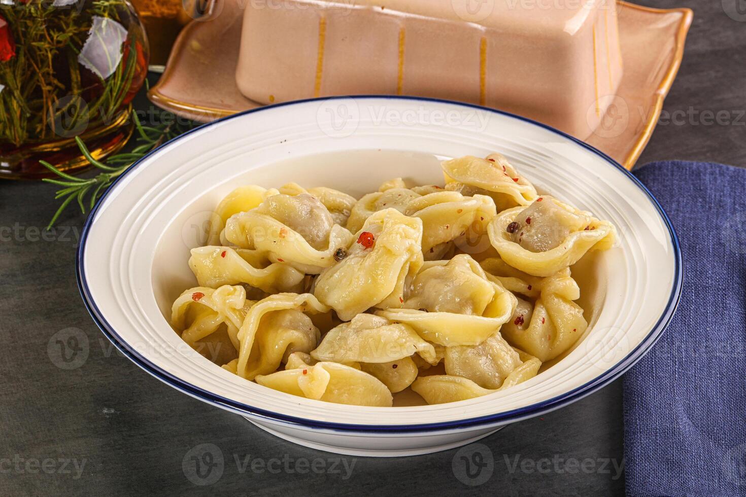 Russian homemade dumplings with meat photo