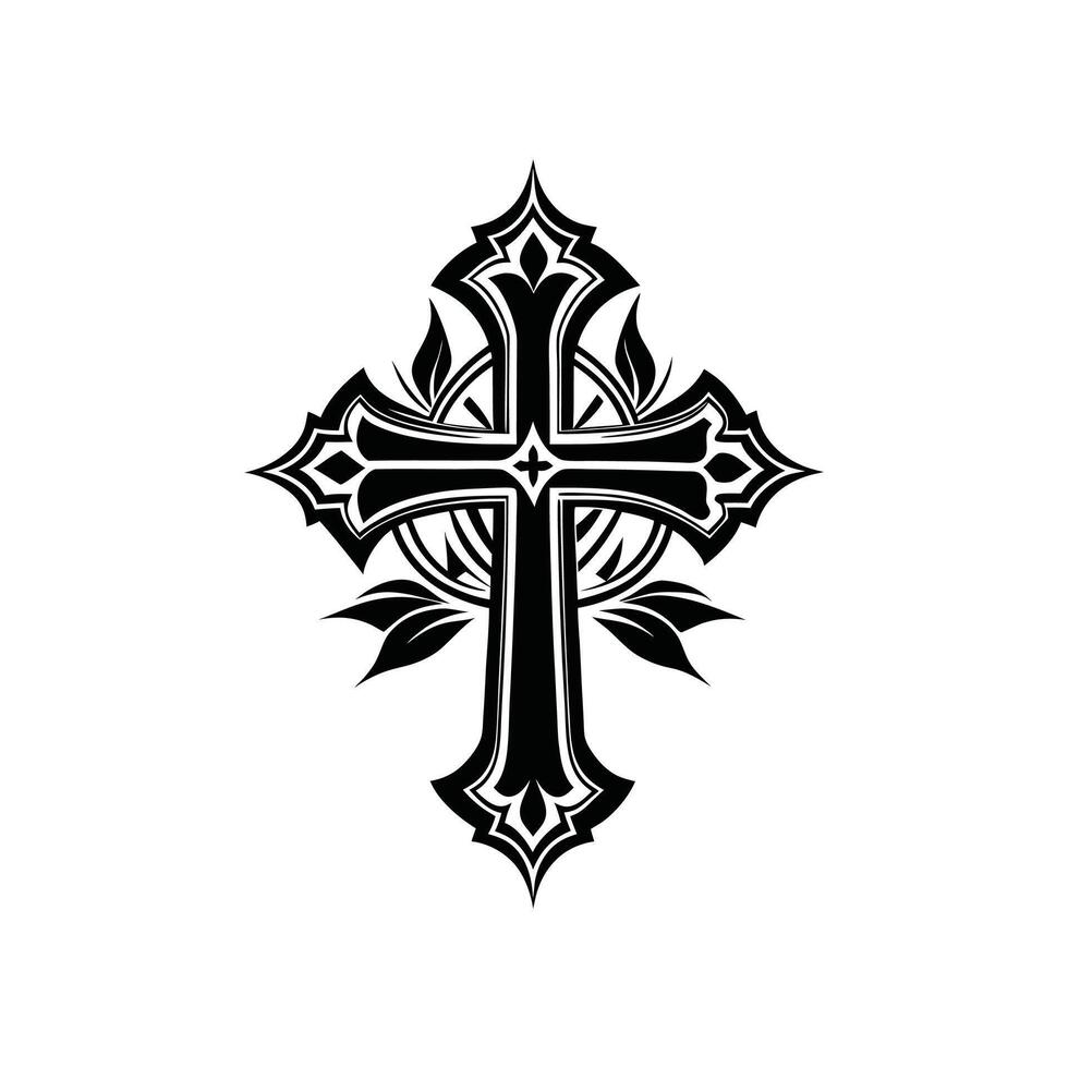 Cross tattoo design vector