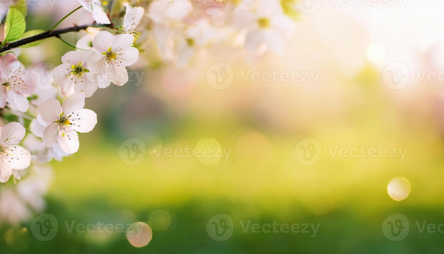 A close up of a cherry blossom in the sunlight photo