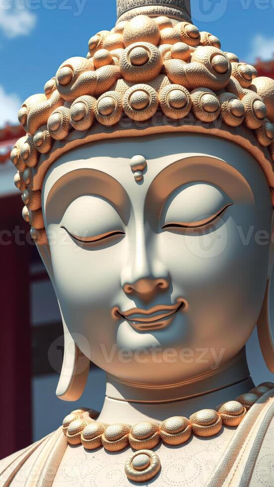Close Up of a Serene Buddha Statue photo