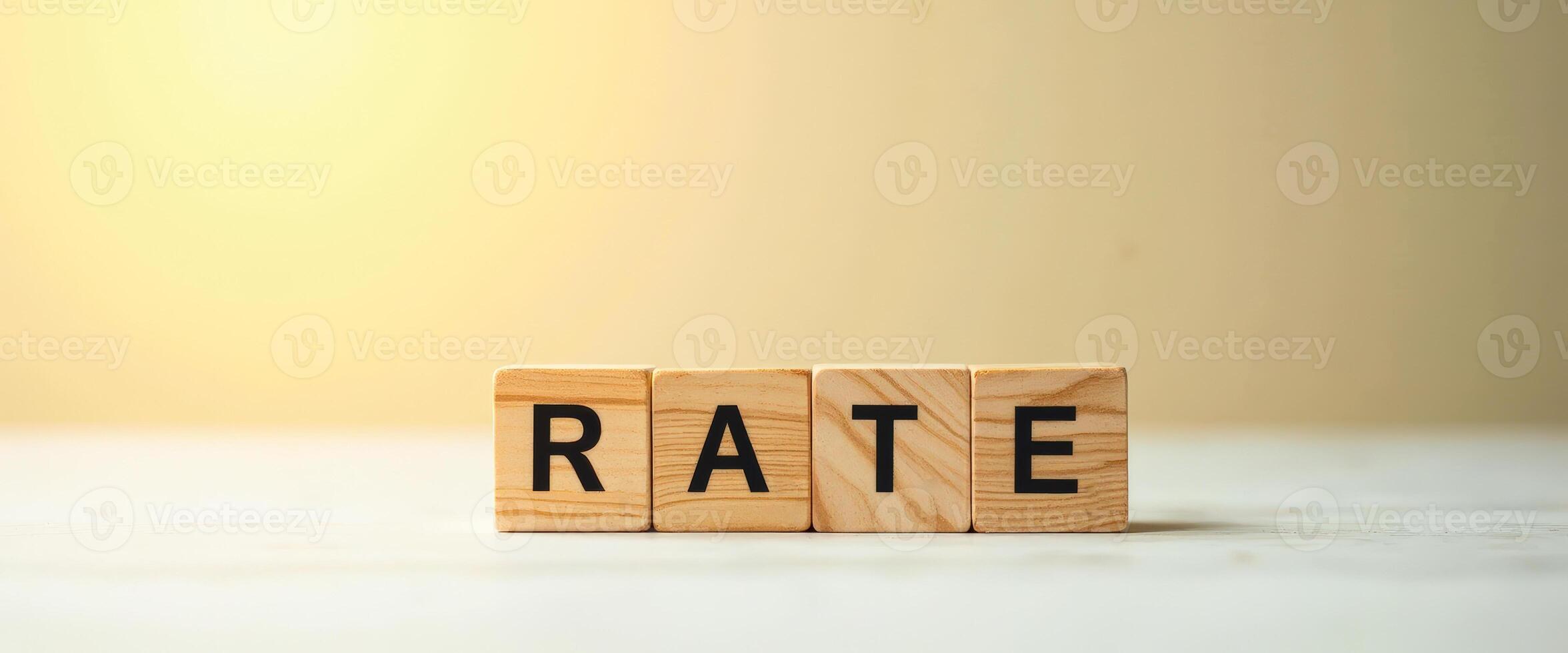 Rate Wooden Blocks on White Background photo