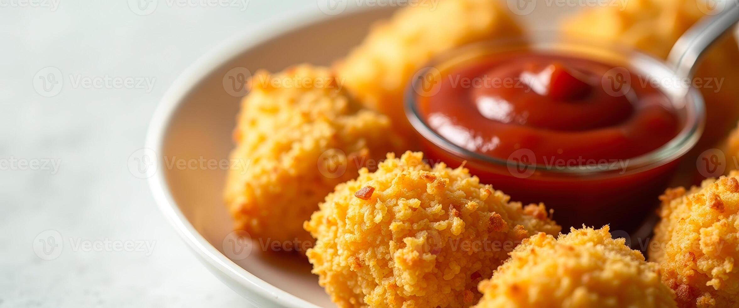 Crispy Fried Balls with Ketchup photo