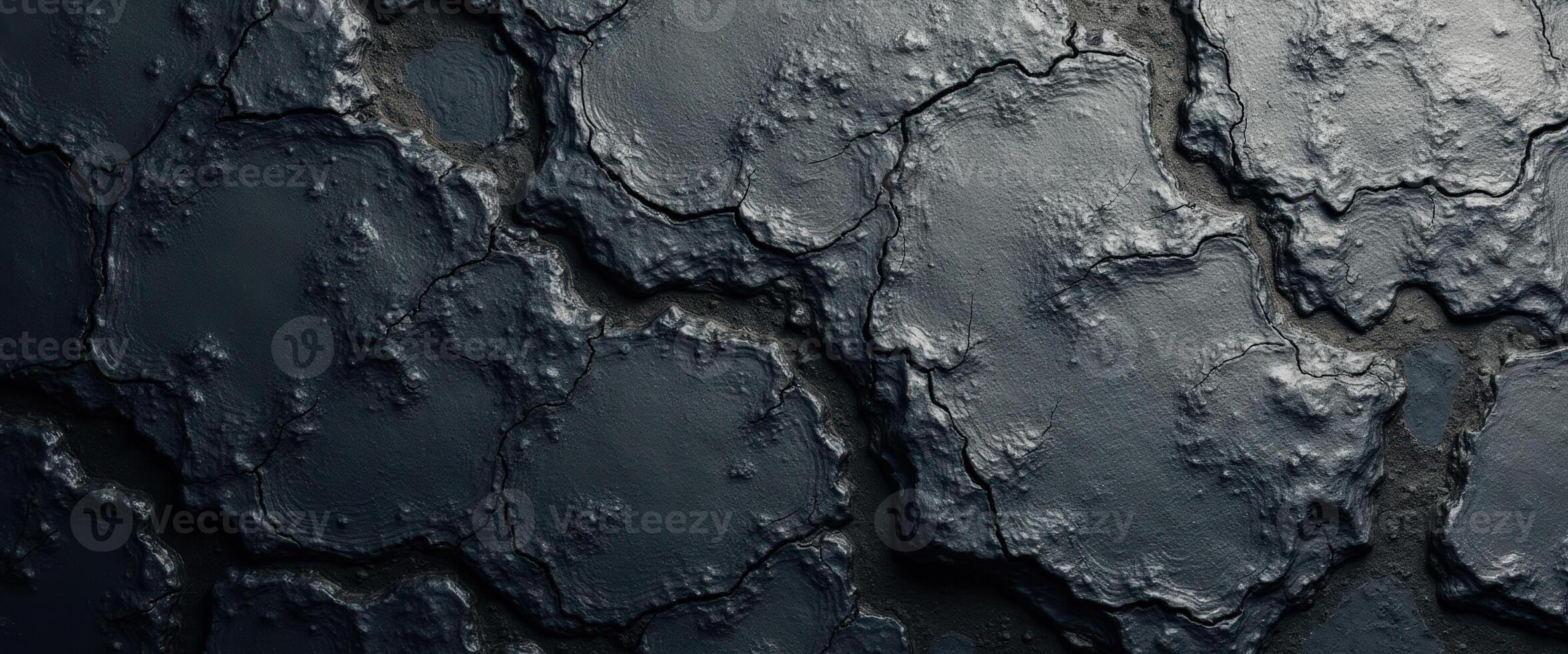 Abstract Dark Cracked Surface Texture photo