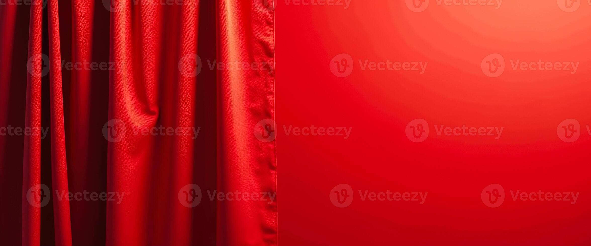 Red curtain with red background photo