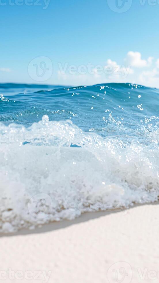 Ocean waves crashing on the beach photo