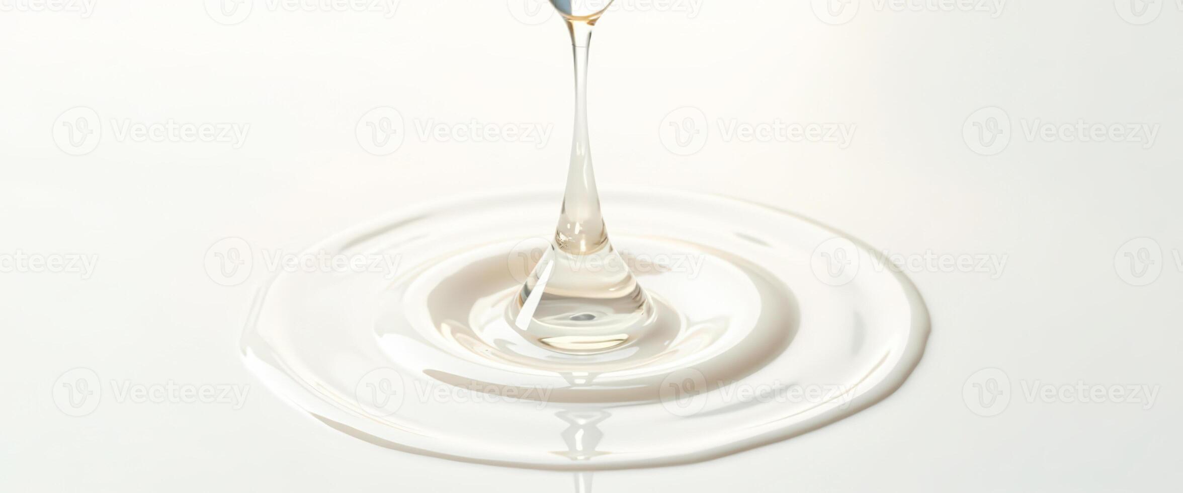 Liquid Droplet Creating Ripples on a White Surface photo