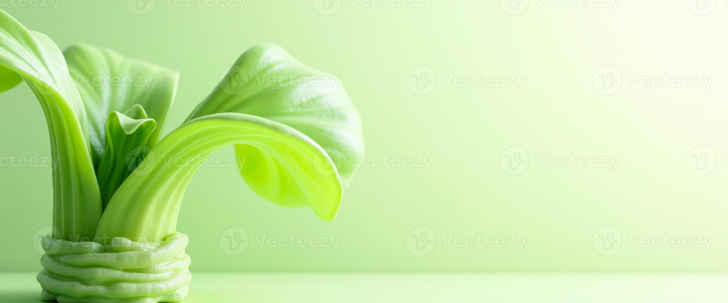 Abstract Green Plant on a Green Background photo