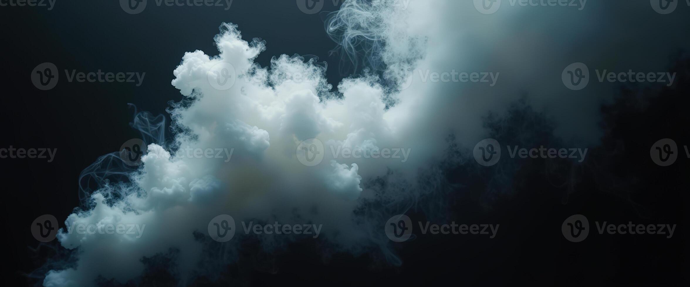 White Smoke Cloud on Dark Background photo