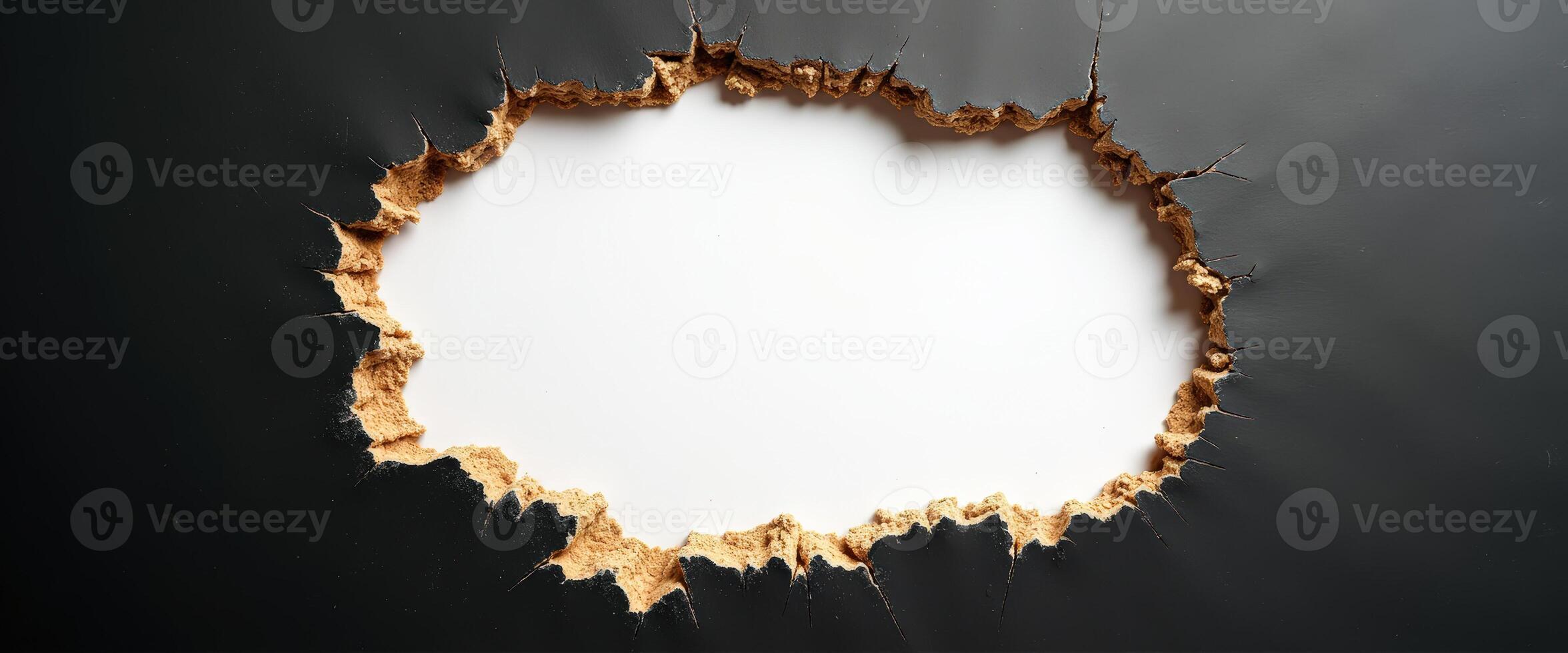 Black Background With Torn Hole photo