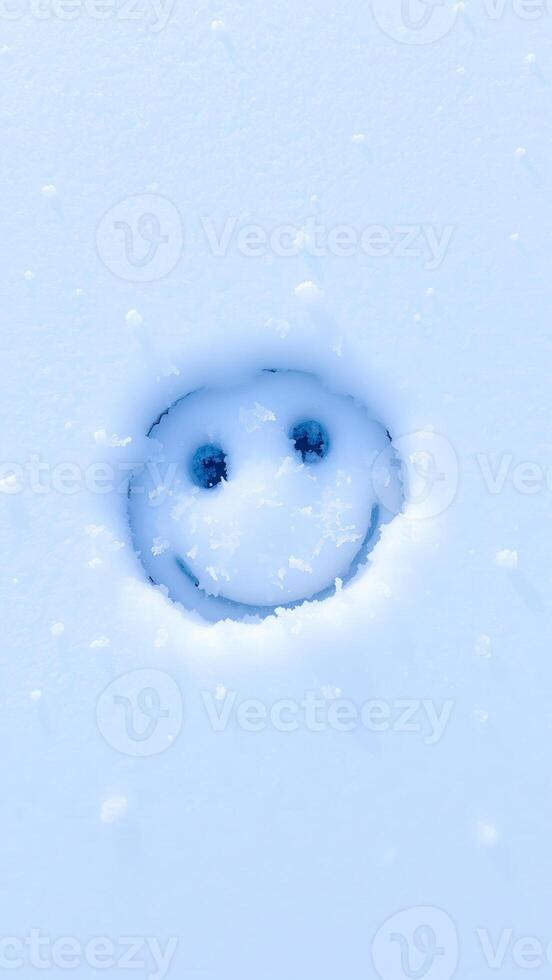 Smiley Face in the Snow photo
