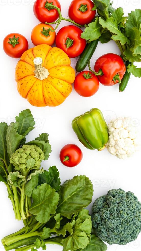 Fresh vegetables on a white background photo