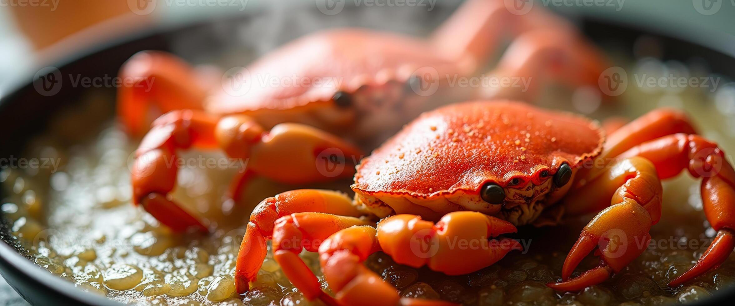 Close-up of Steamed Crabs in a Bowl photo