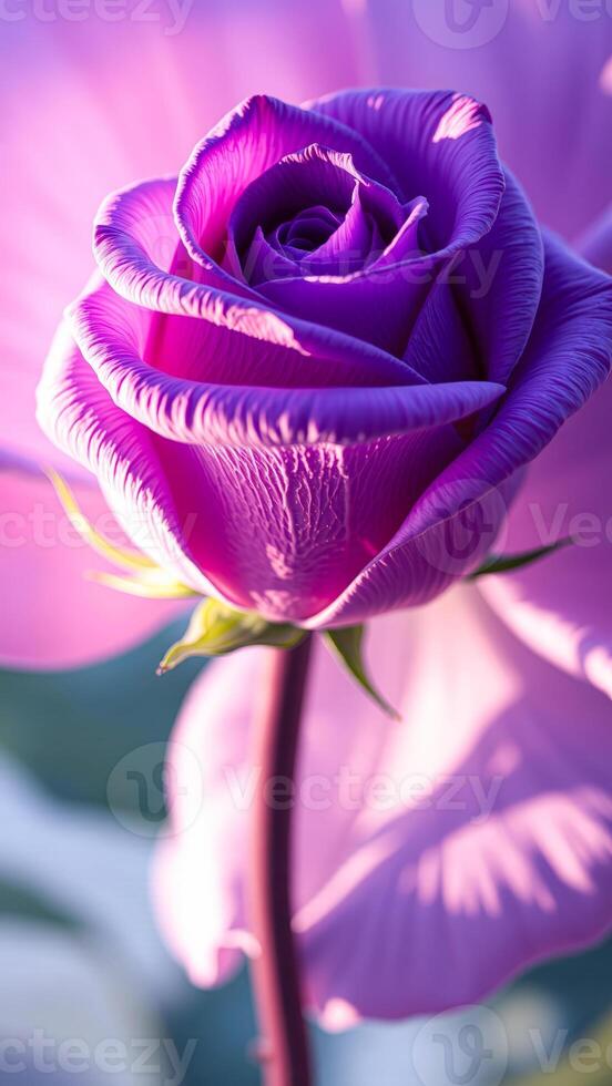Closeup of a Purple Rose Bud photo
