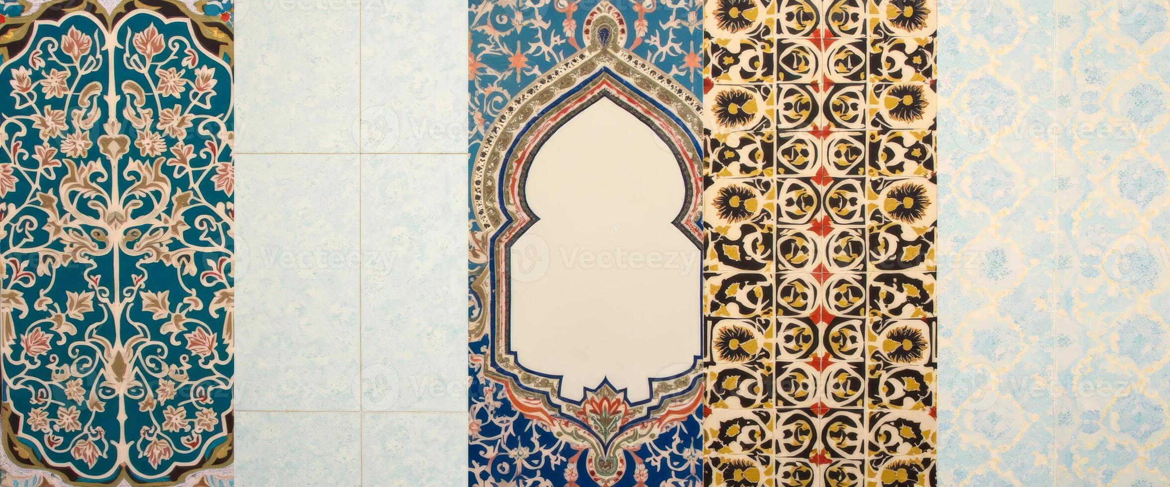 Ornate Tile Pattern with Arched Opening photo