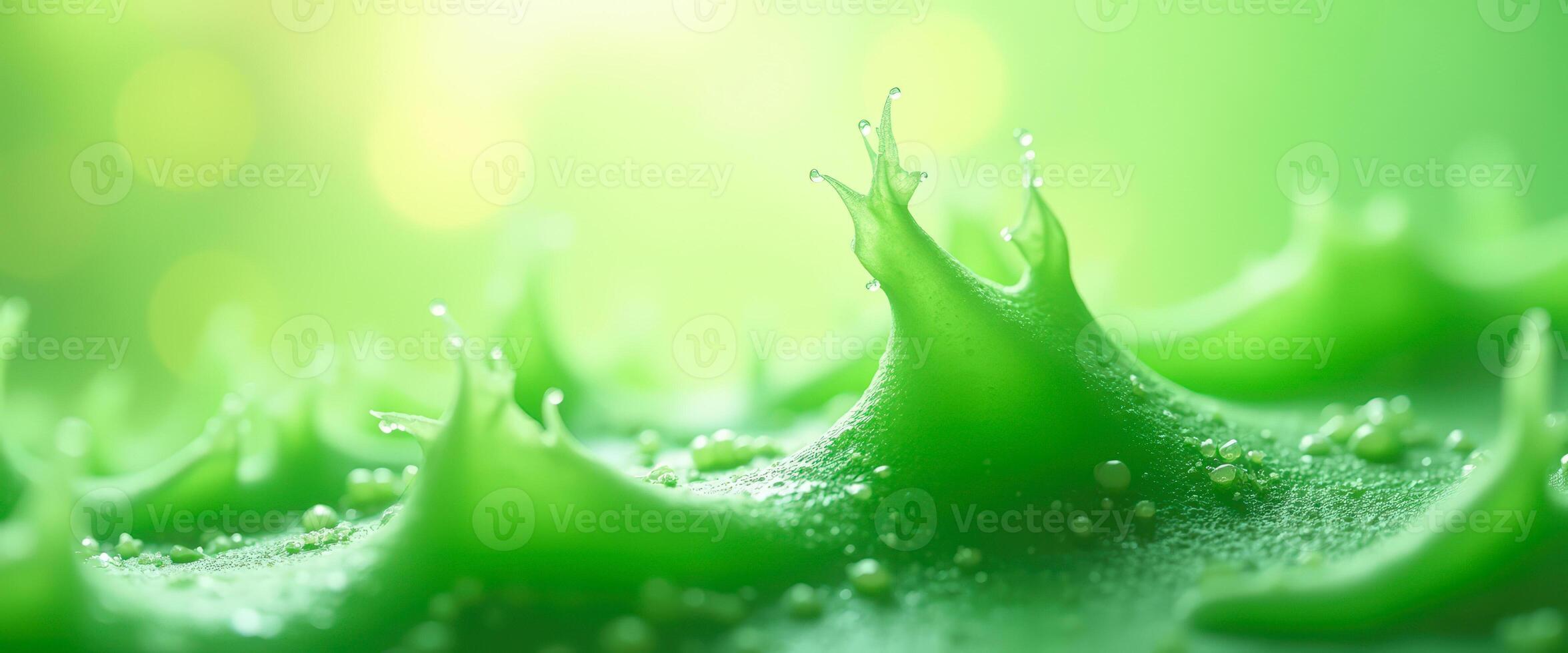 Abstract Green Water Splash with Bokeh Background photo