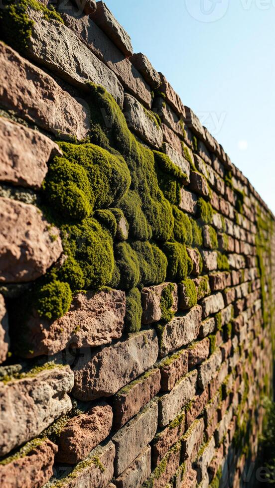 Mossy Brick Wall photo