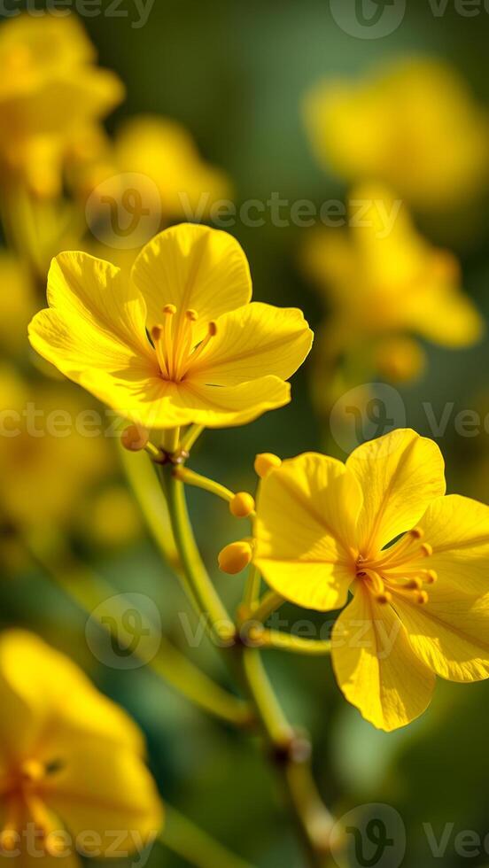 Close-up of a Bright Yellow Flower Blooming in Nature photo