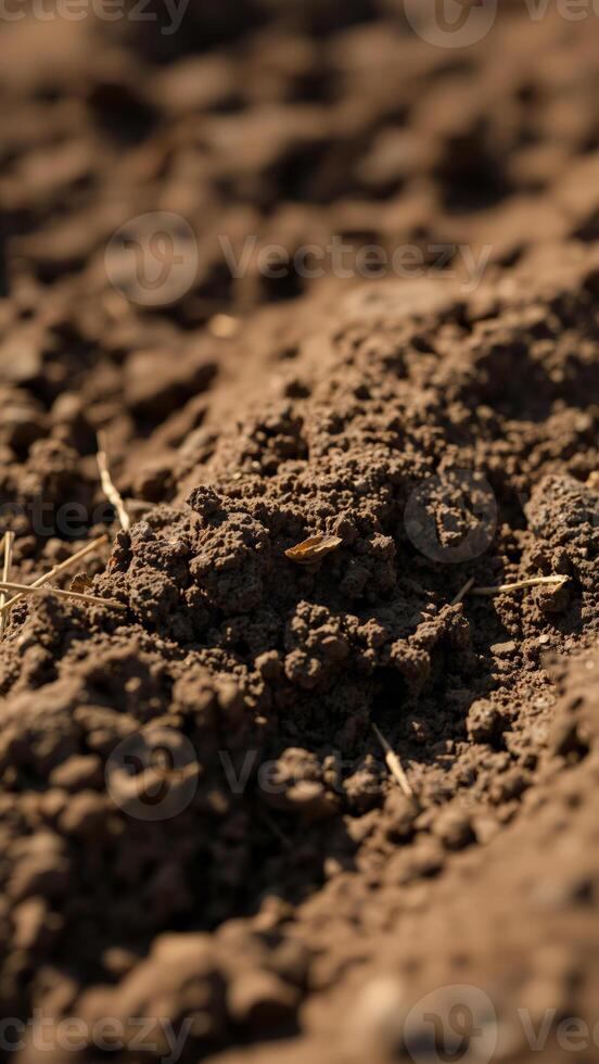 Closeup of Rich Brown Soil photo