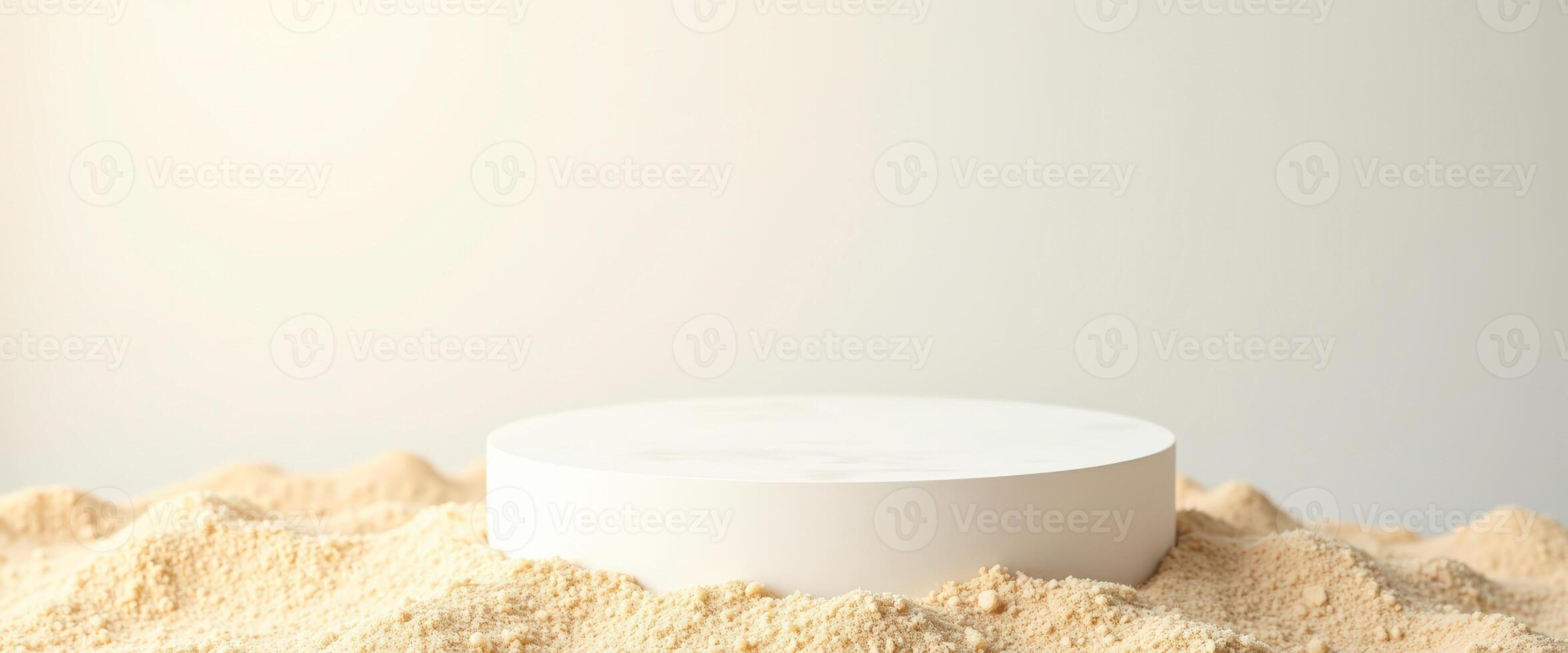 Minimalist Product Display on a Sandy Background photo