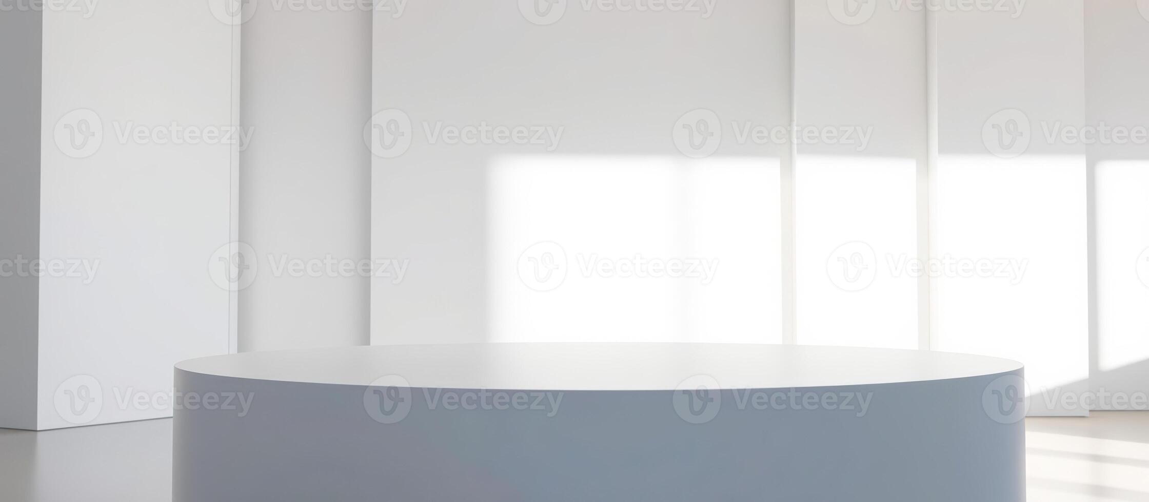 Minimalist White and Gray Product Display Platform photo