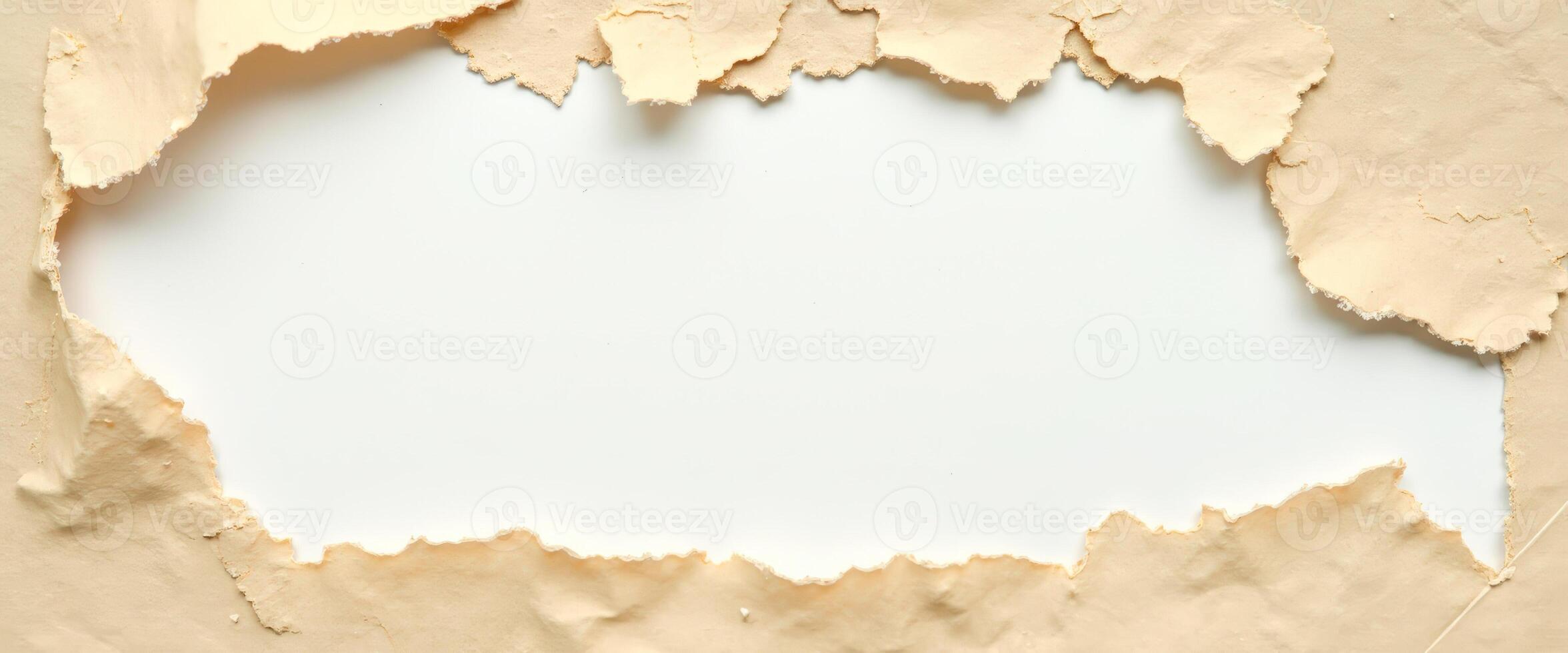 Torn Paper Frame with White Background photo