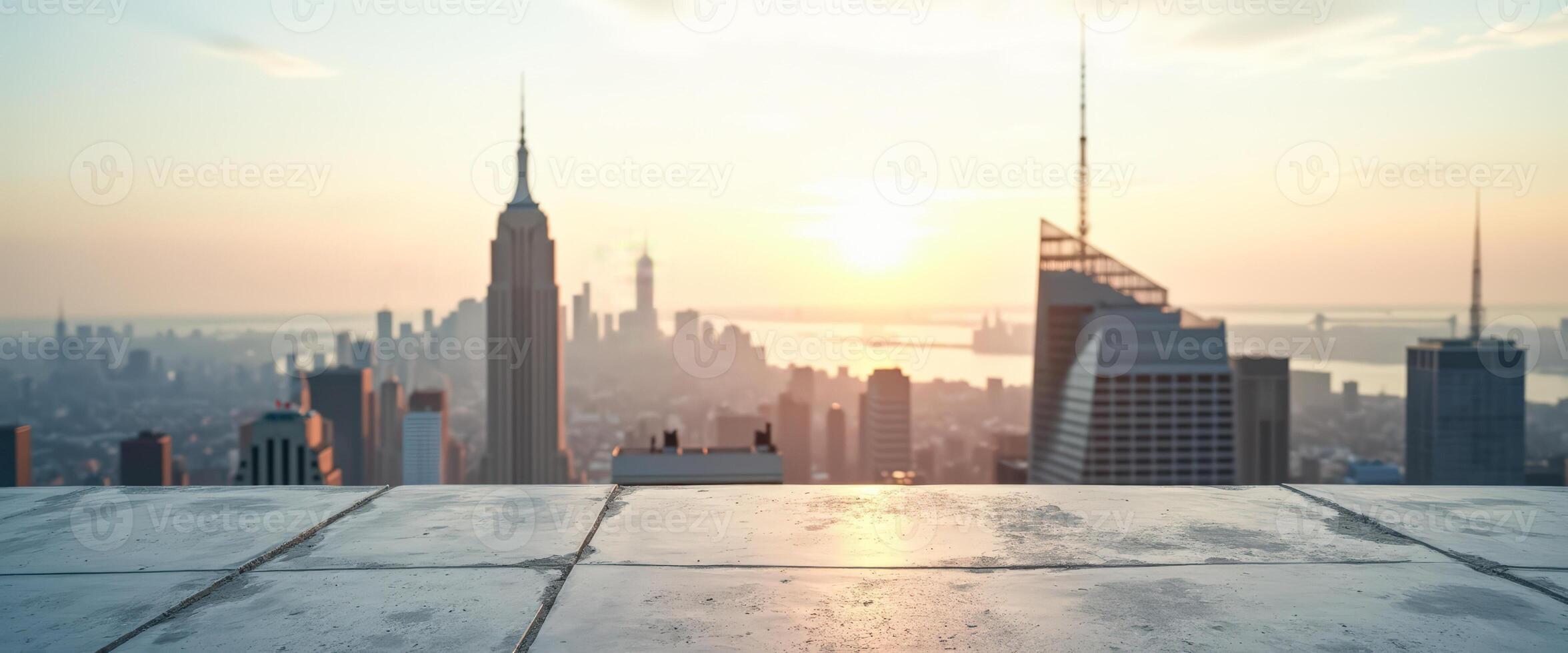 Cityscape Sunrise With Rooftop View photo