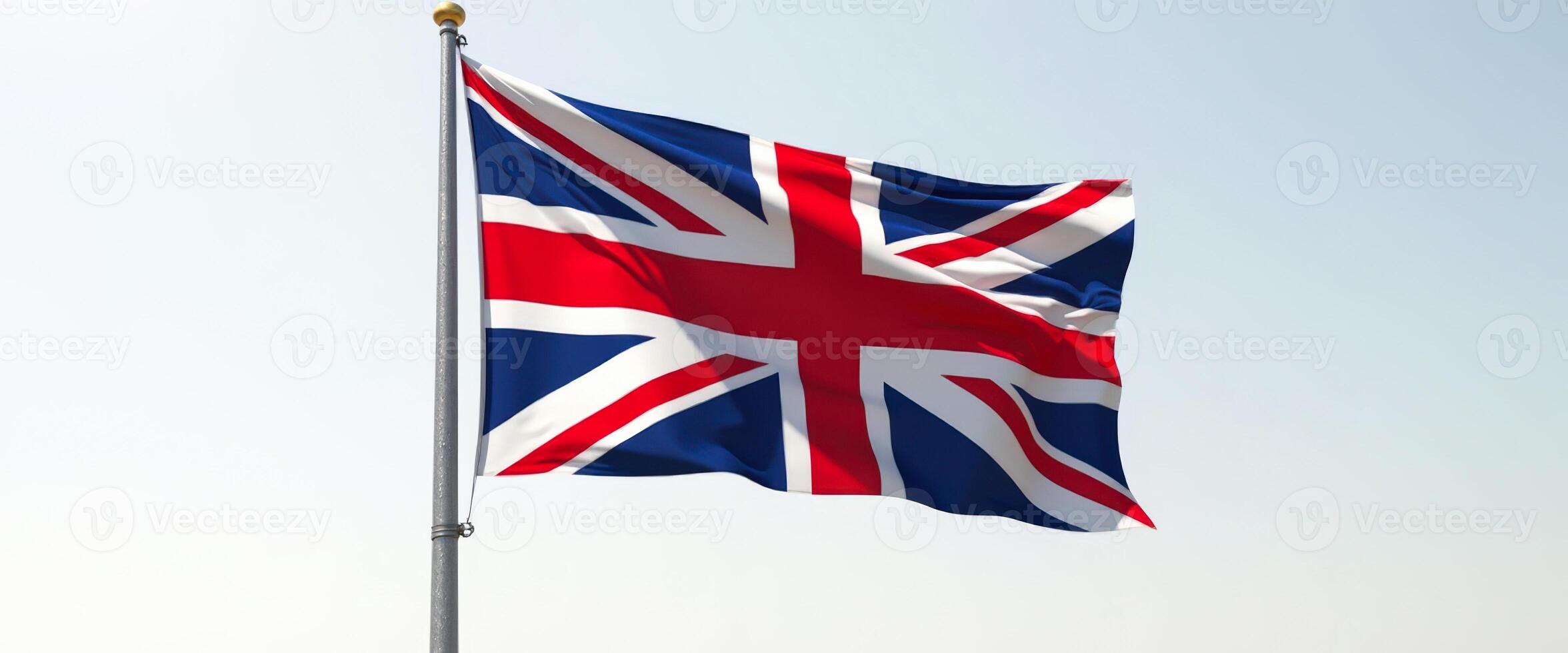 Union Jack flag waving in the wind photo